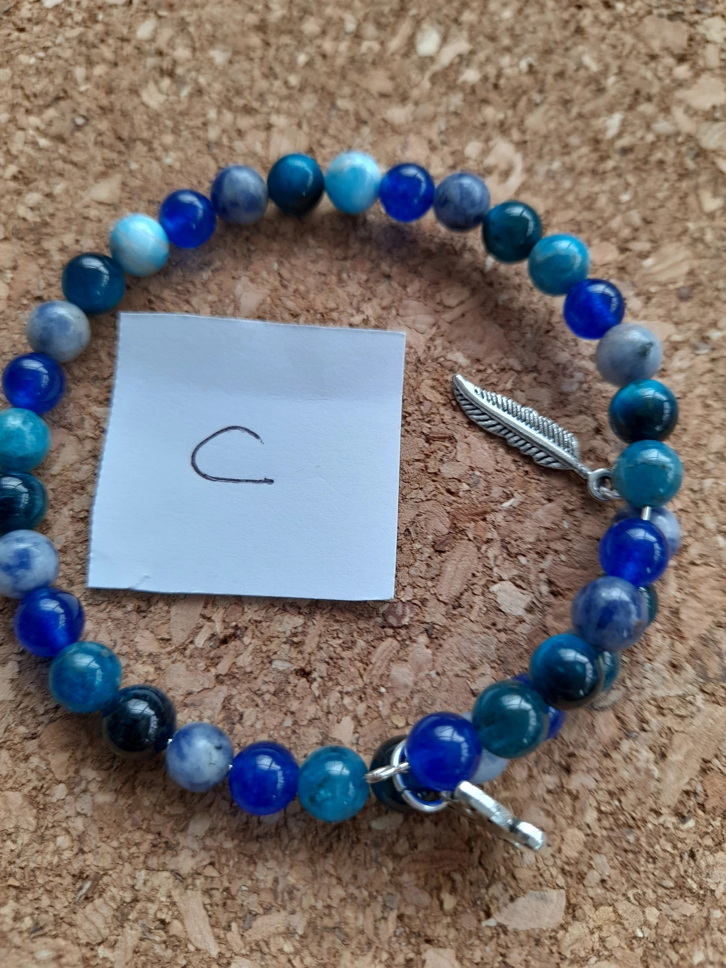 6mm coiled hand made gemstone bracelet