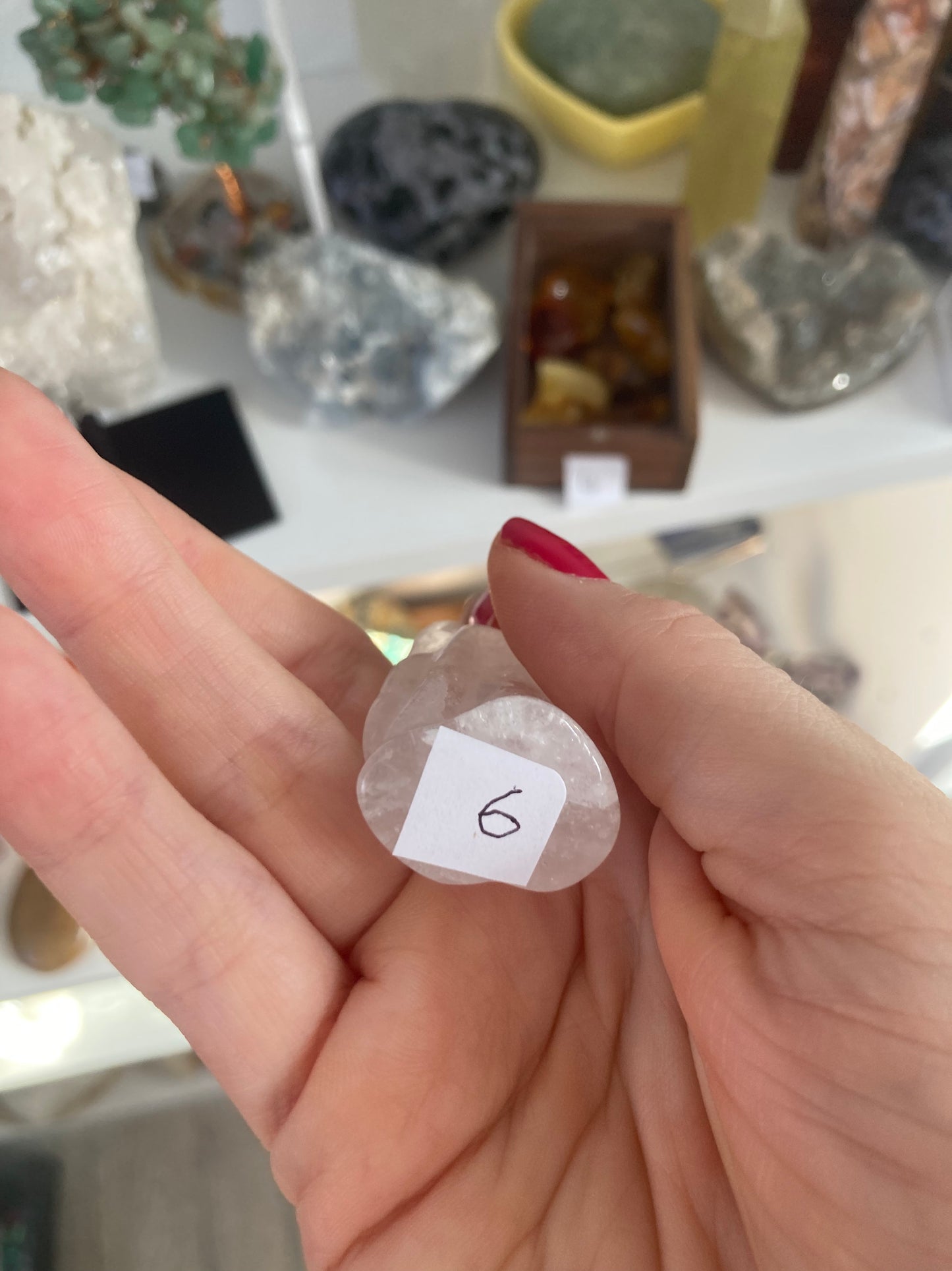 Clear quartz couple carving