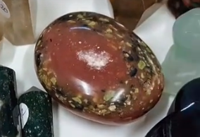 Strawberry Pink Opal Palm Stone