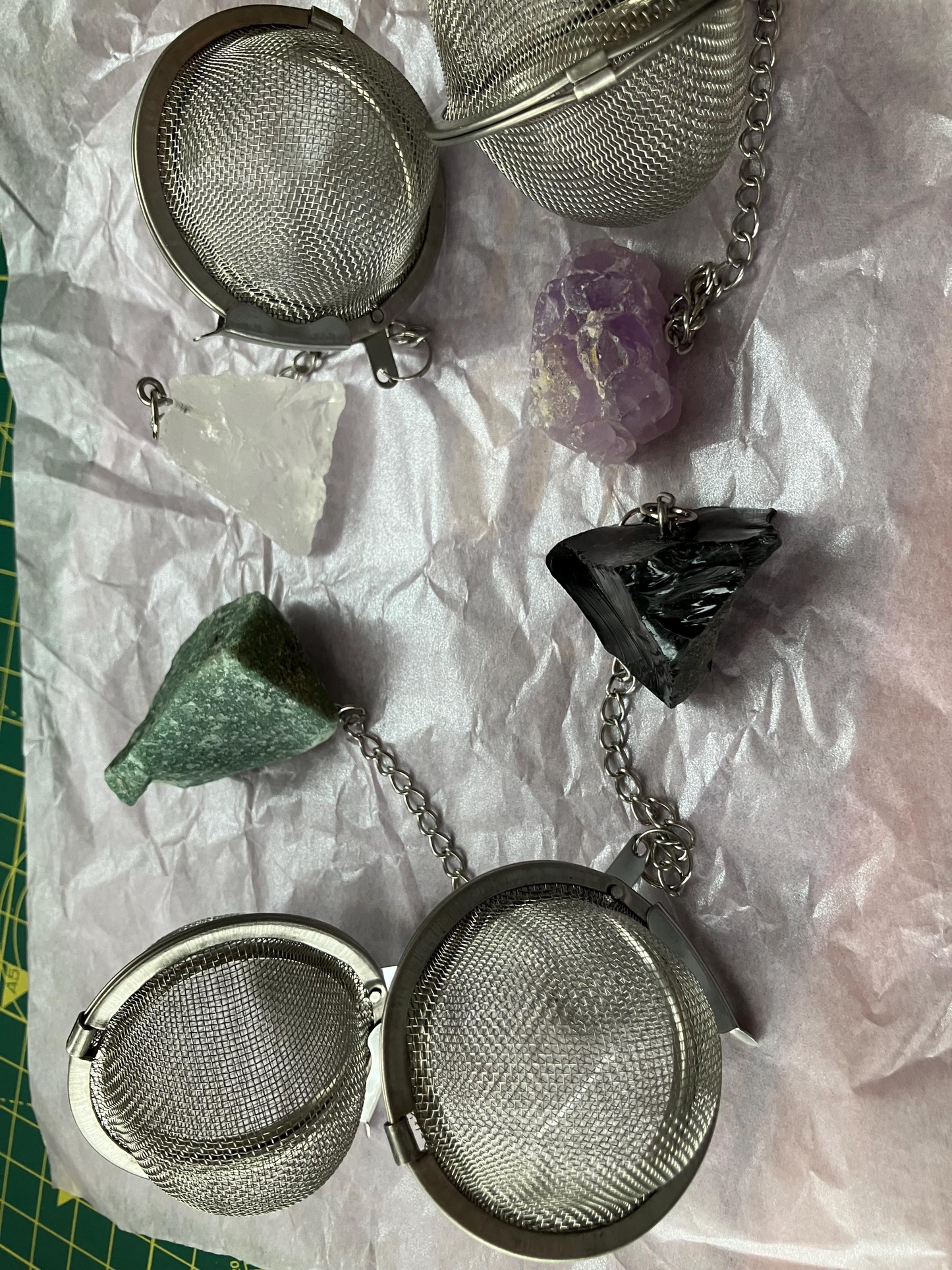 crystal tea strainers