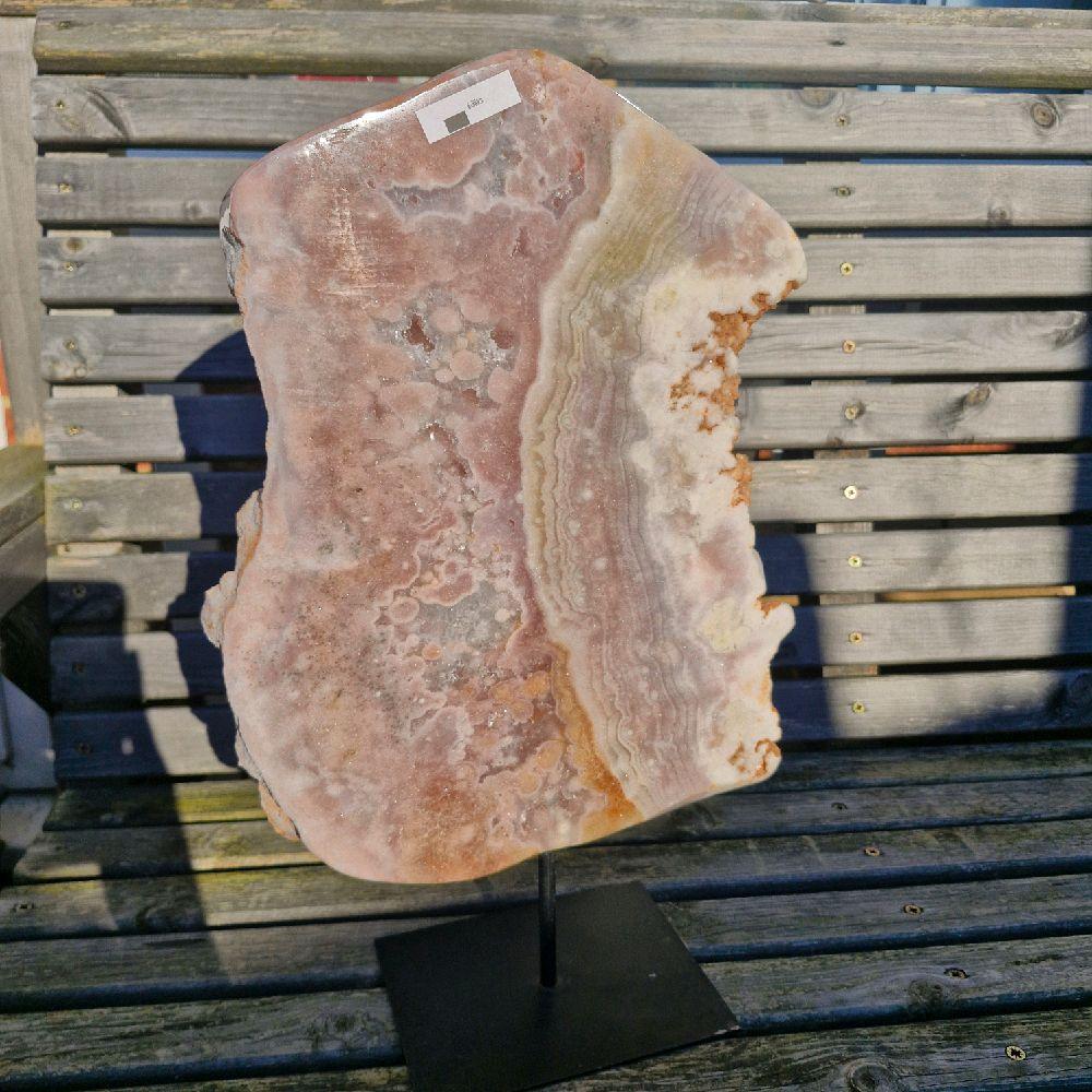 Pink amethyst slab statement piece