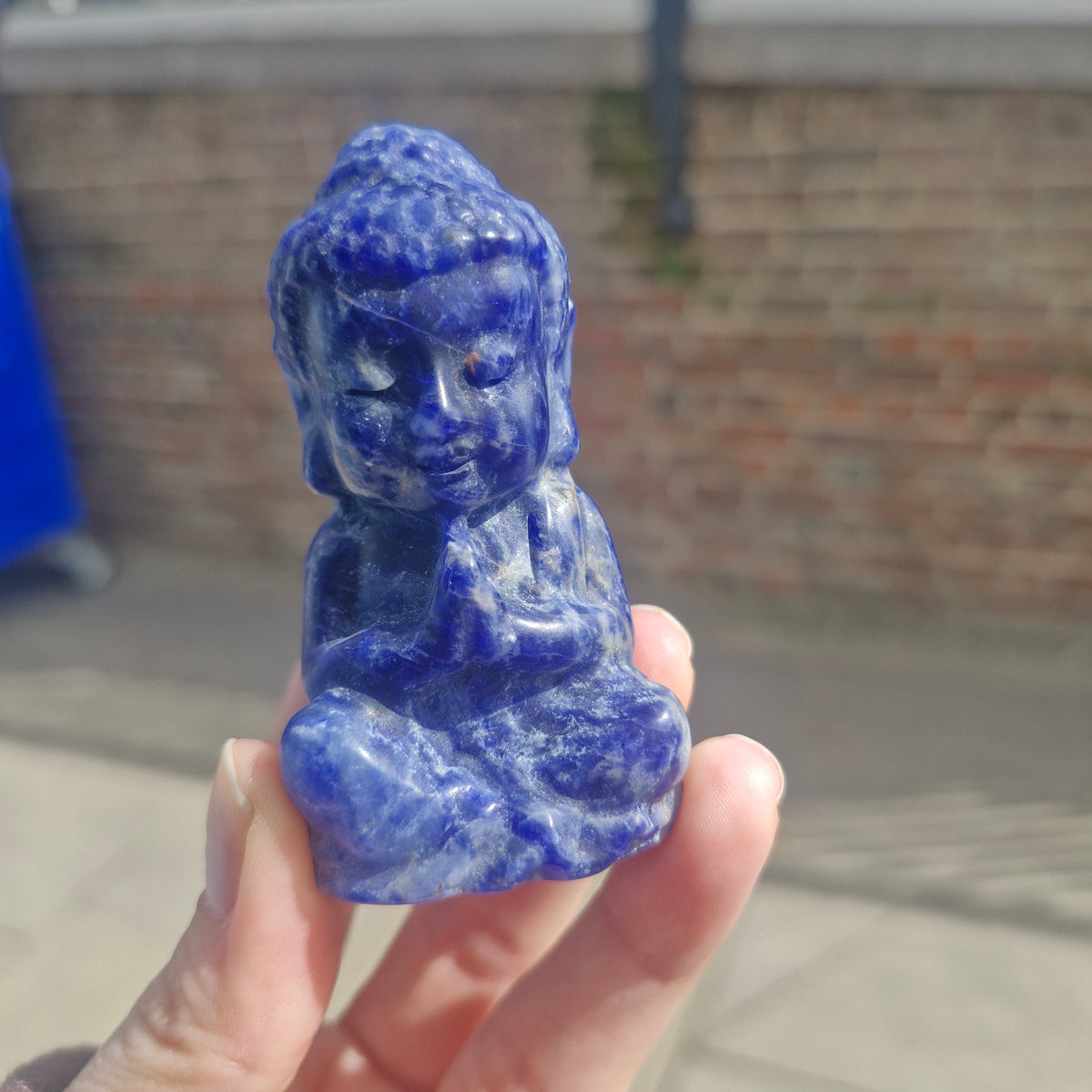 Sodalite Serene Buddha Carving