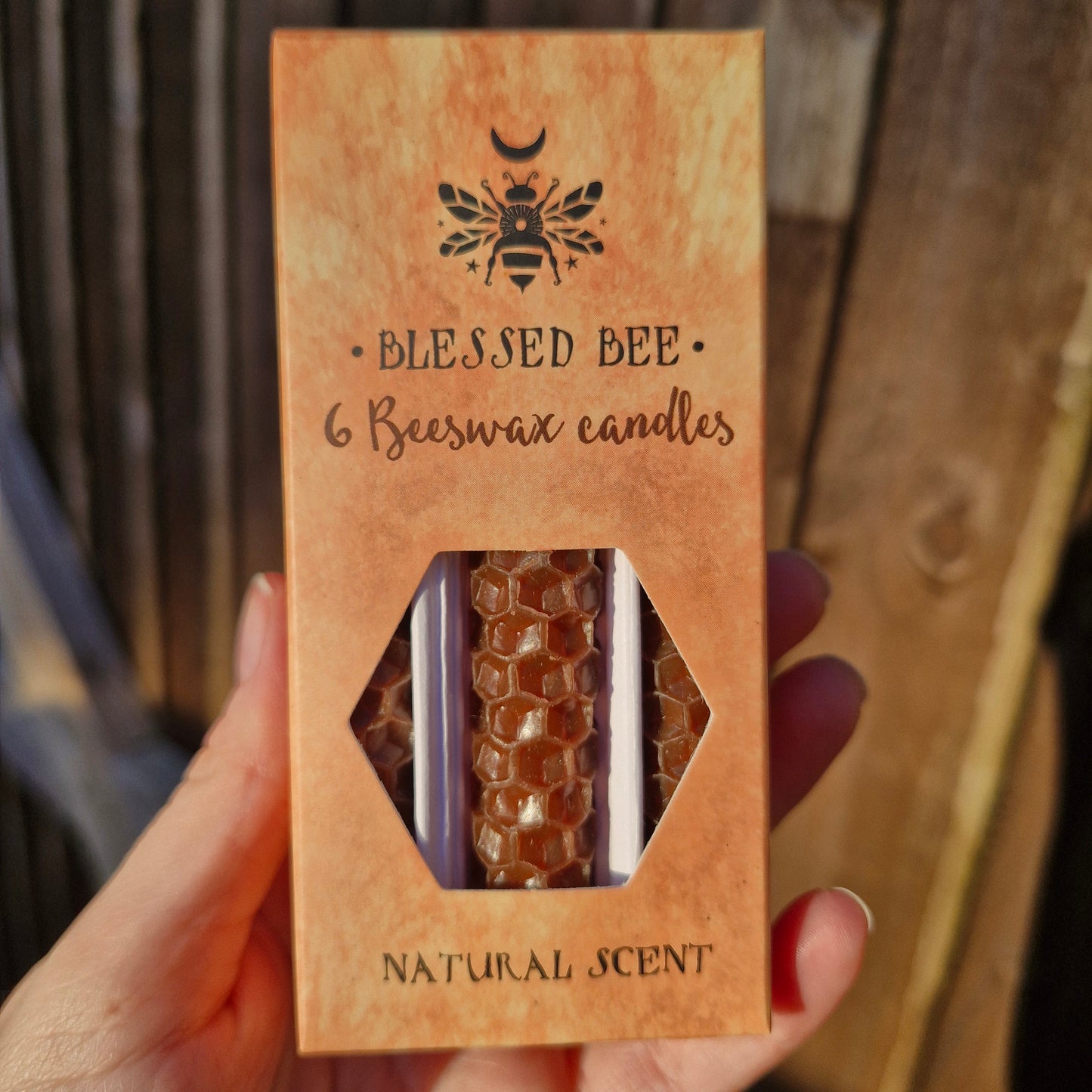 Blessed be beeswax brown spell candles 'Earth Magick'