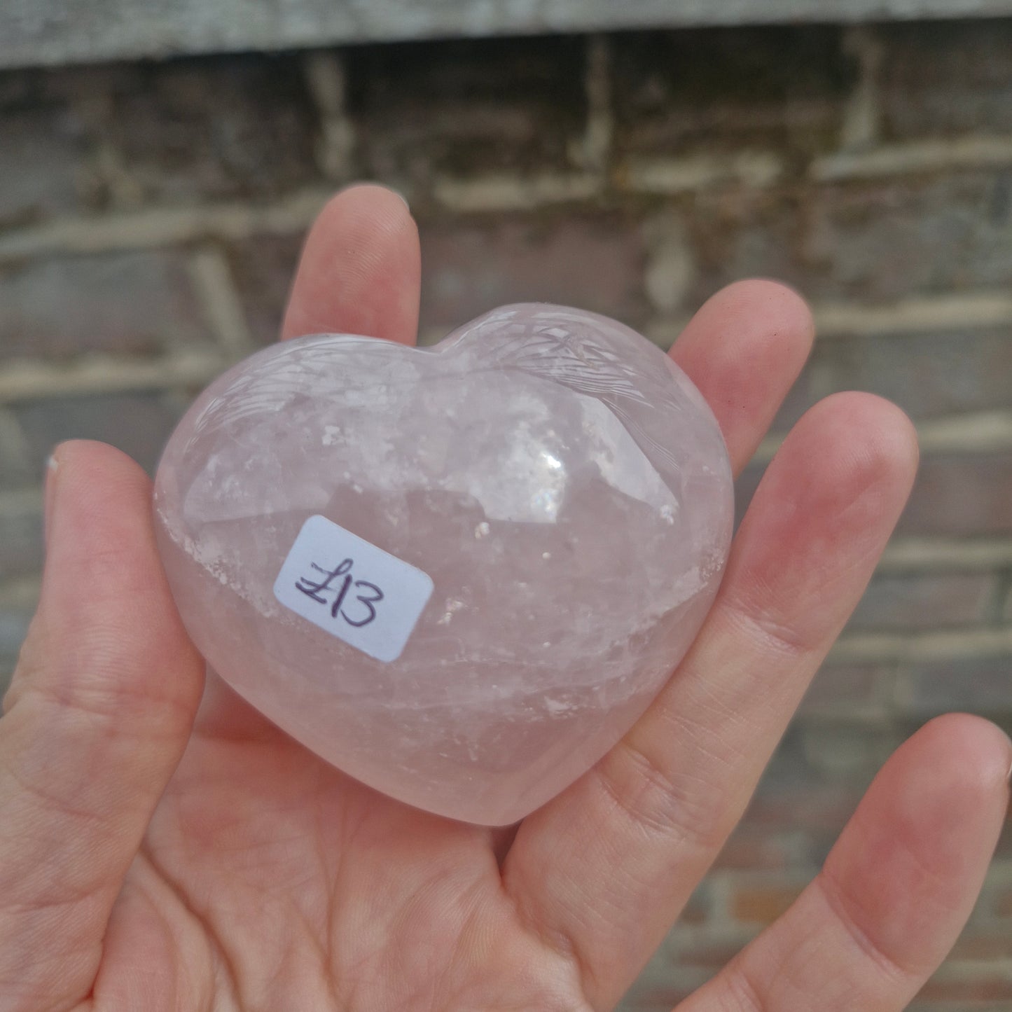 Rose Quartz Heart Carving