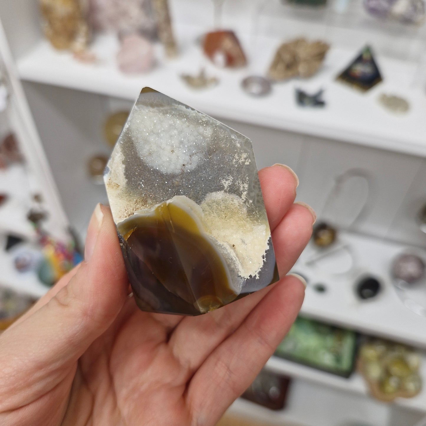 Agate druzy geode