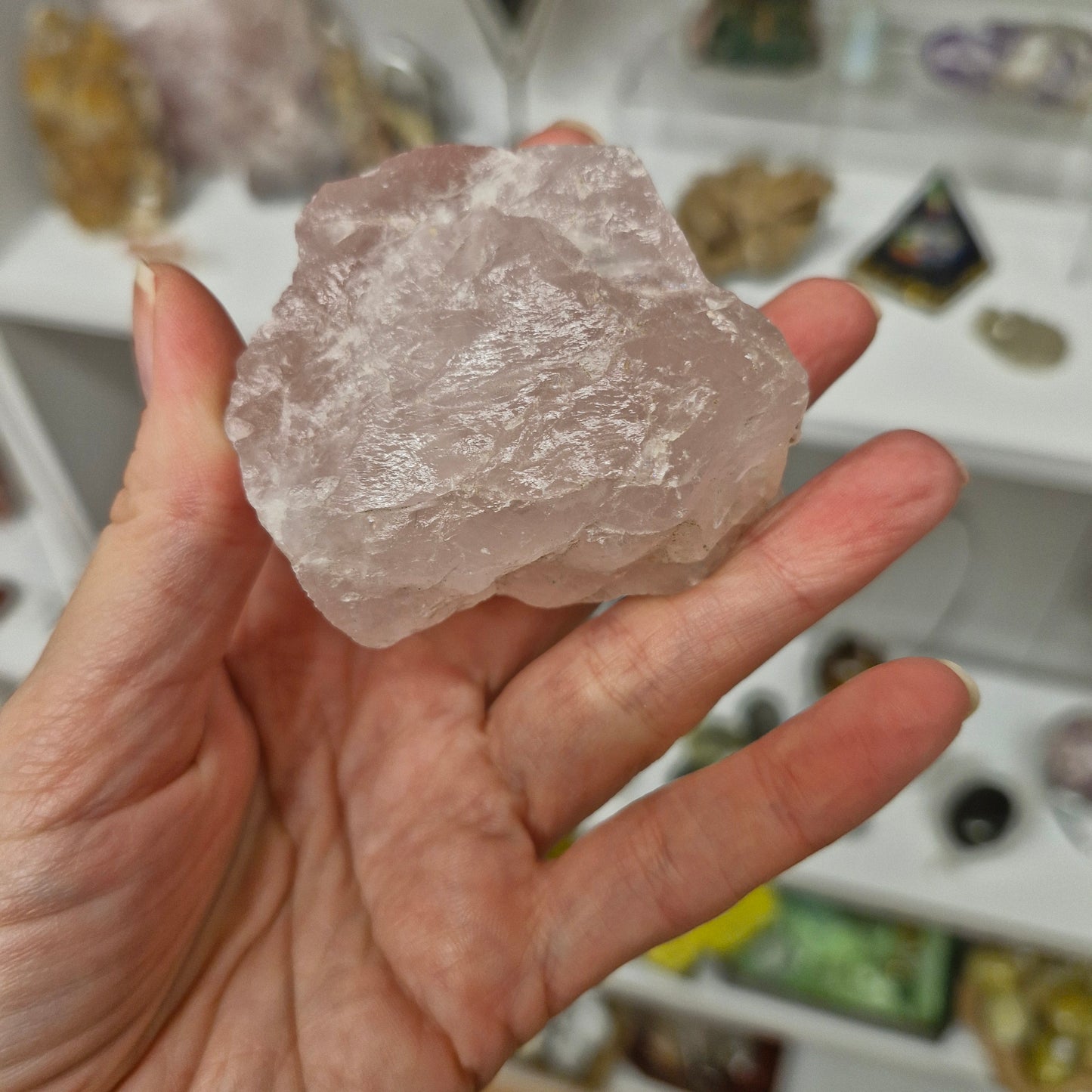 134g raw rose quartz