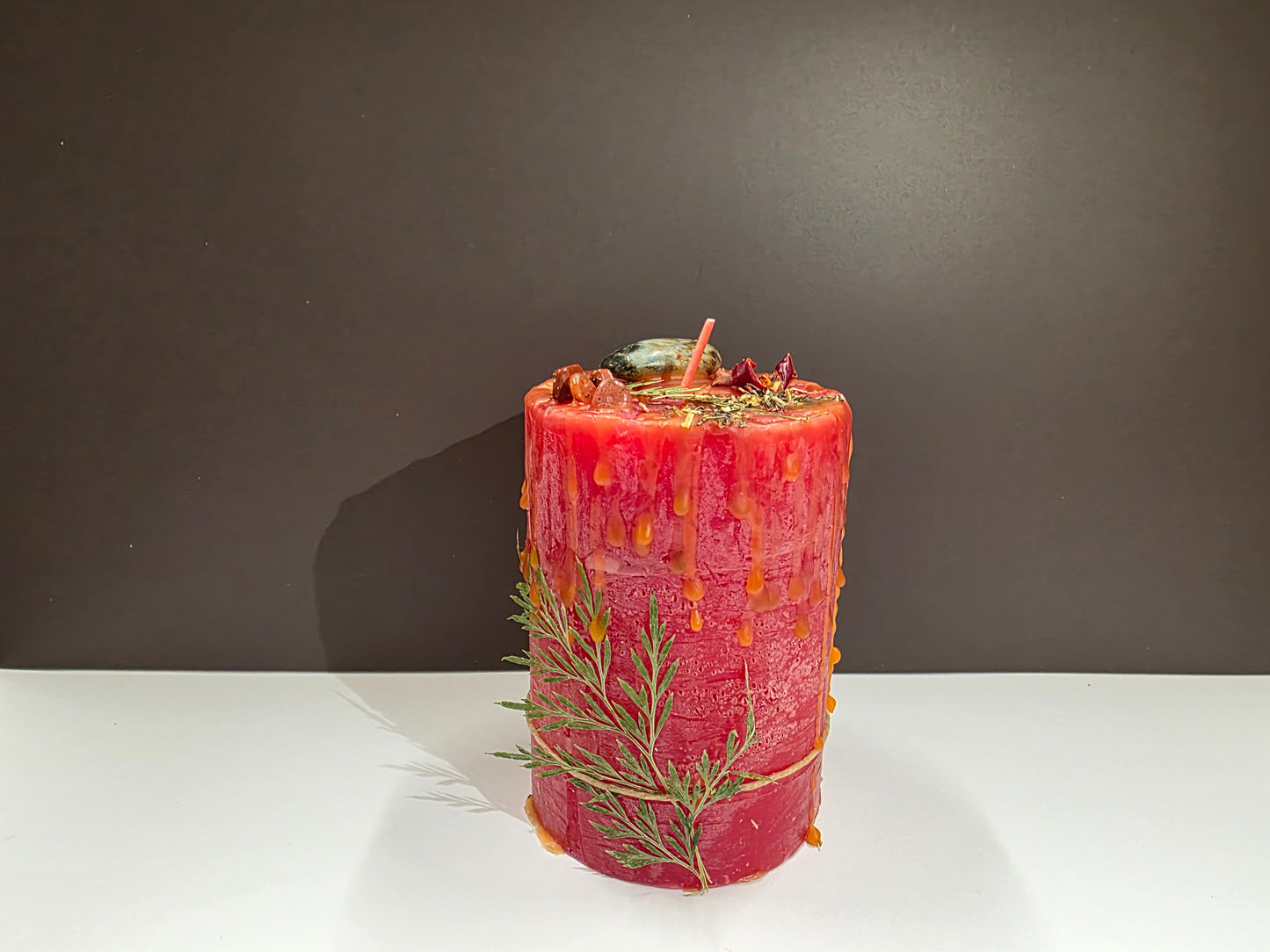 Hand dressed candle for Courage and passion