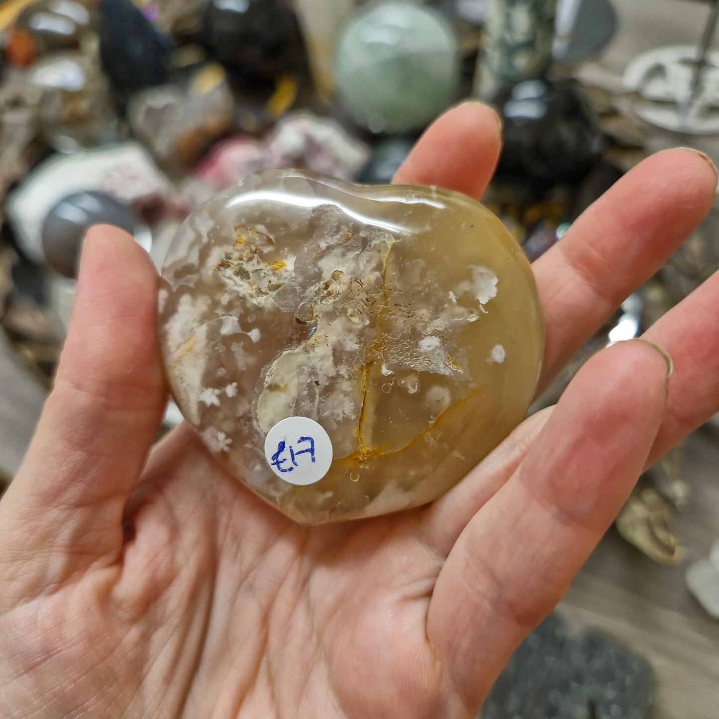 Flower agate heart