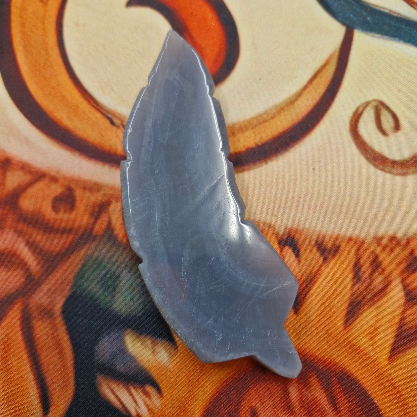 Grey agate feathers