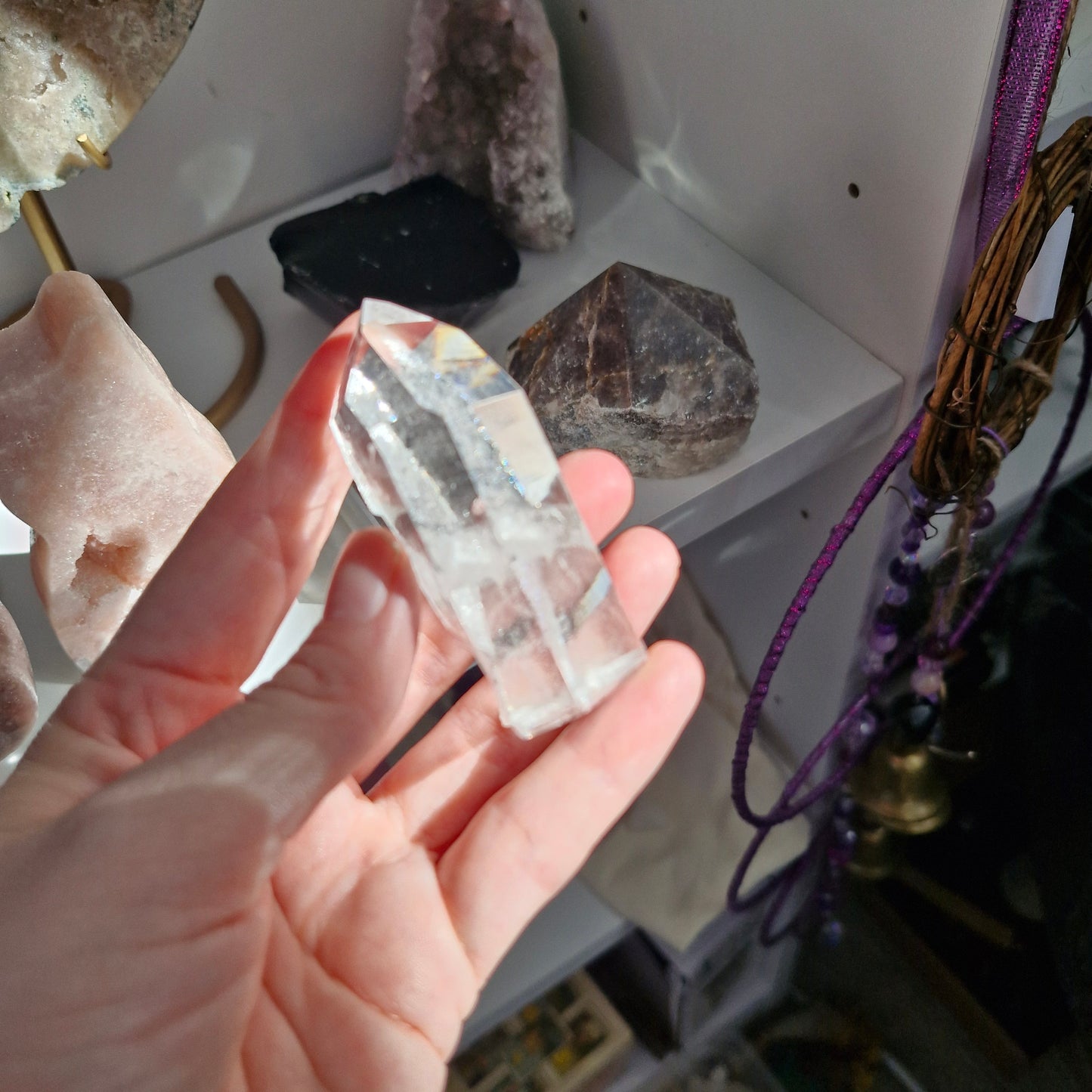 Unusual shape clear quartz tower