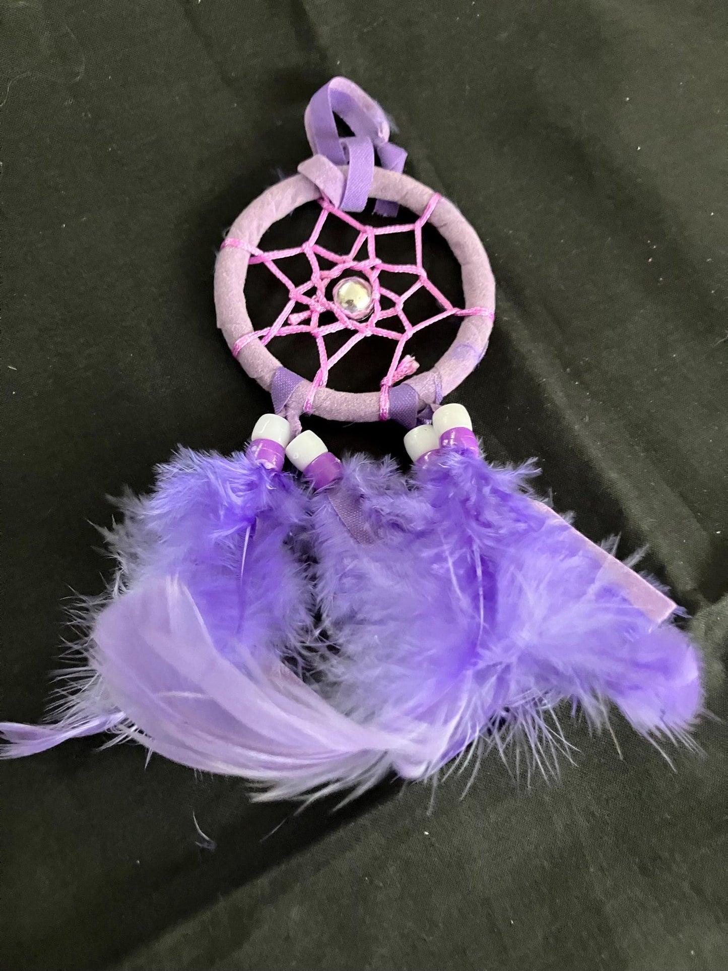 mini purple dreamcatchers to hang on a bed frame etc