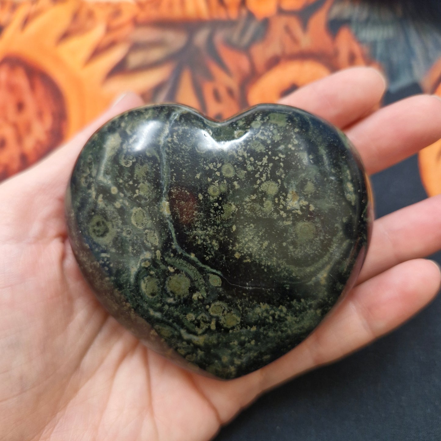 Kambaba Jasper Puffy Heart