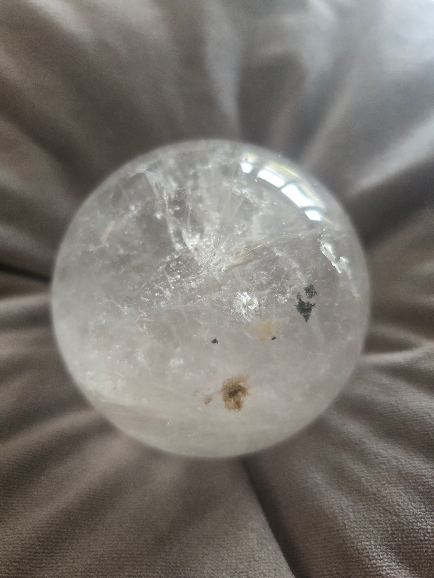 Large clear quartz sphere