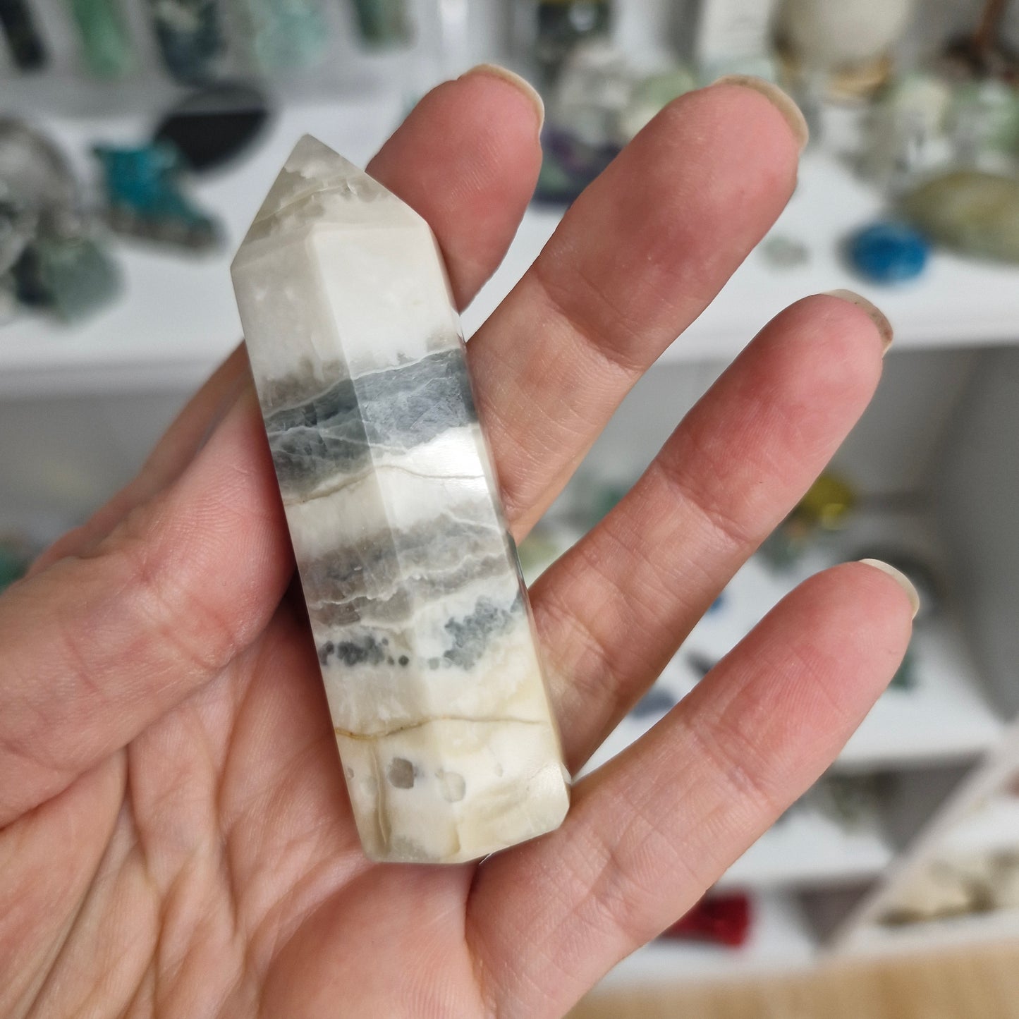 Blue fluorite tower