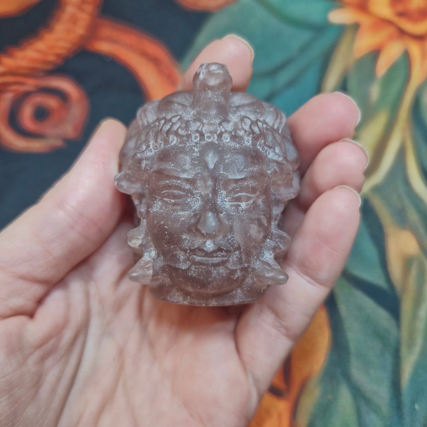 Medusa Head crystal carving