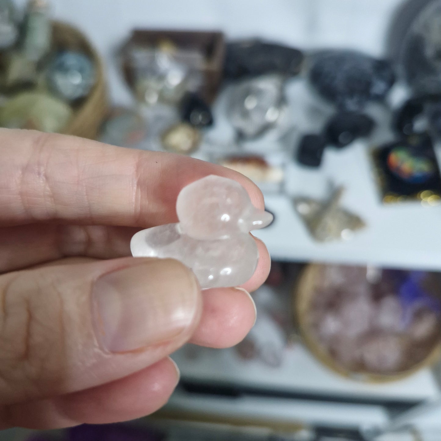 Clear quartz small ducks