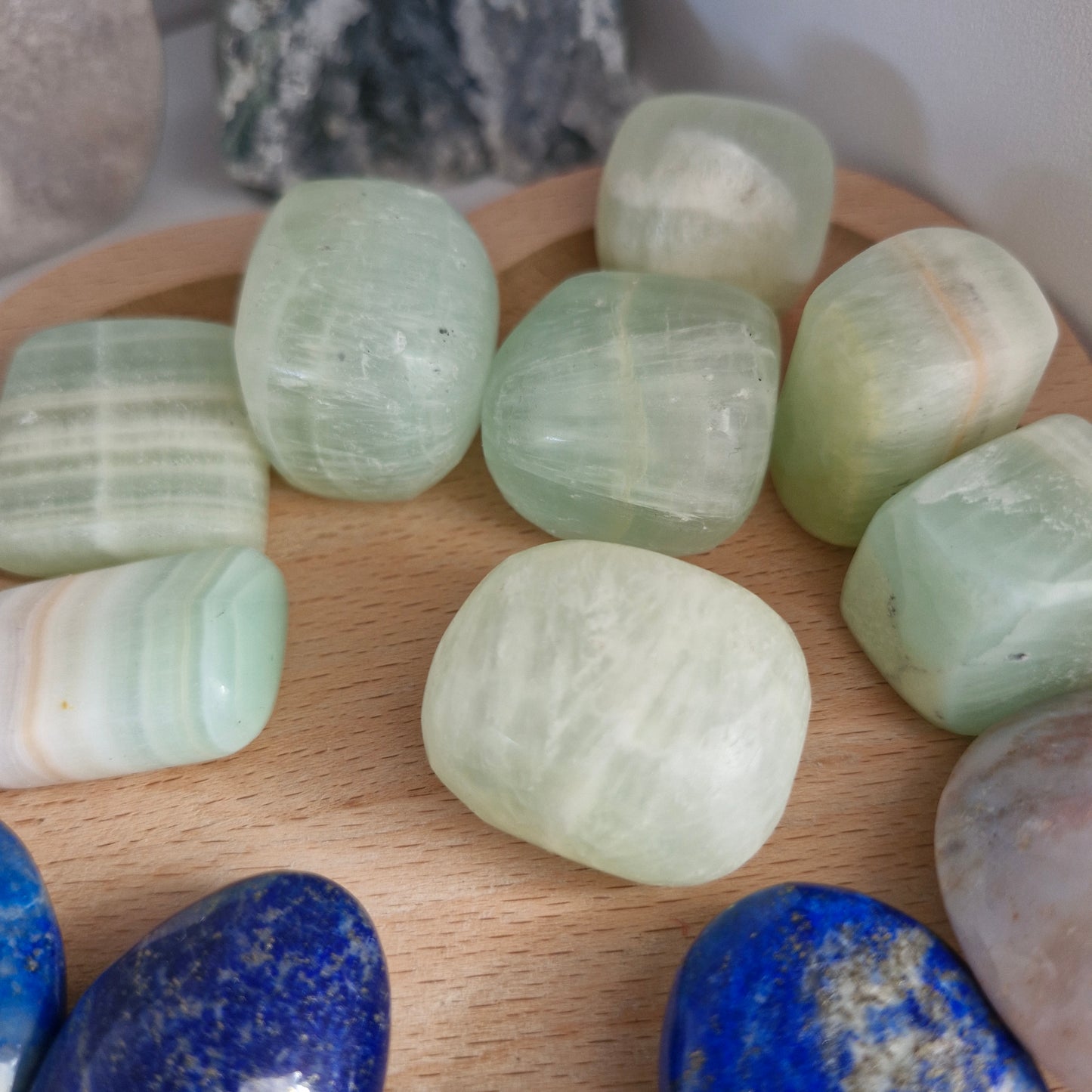 Pistachio calcite large tumblestones