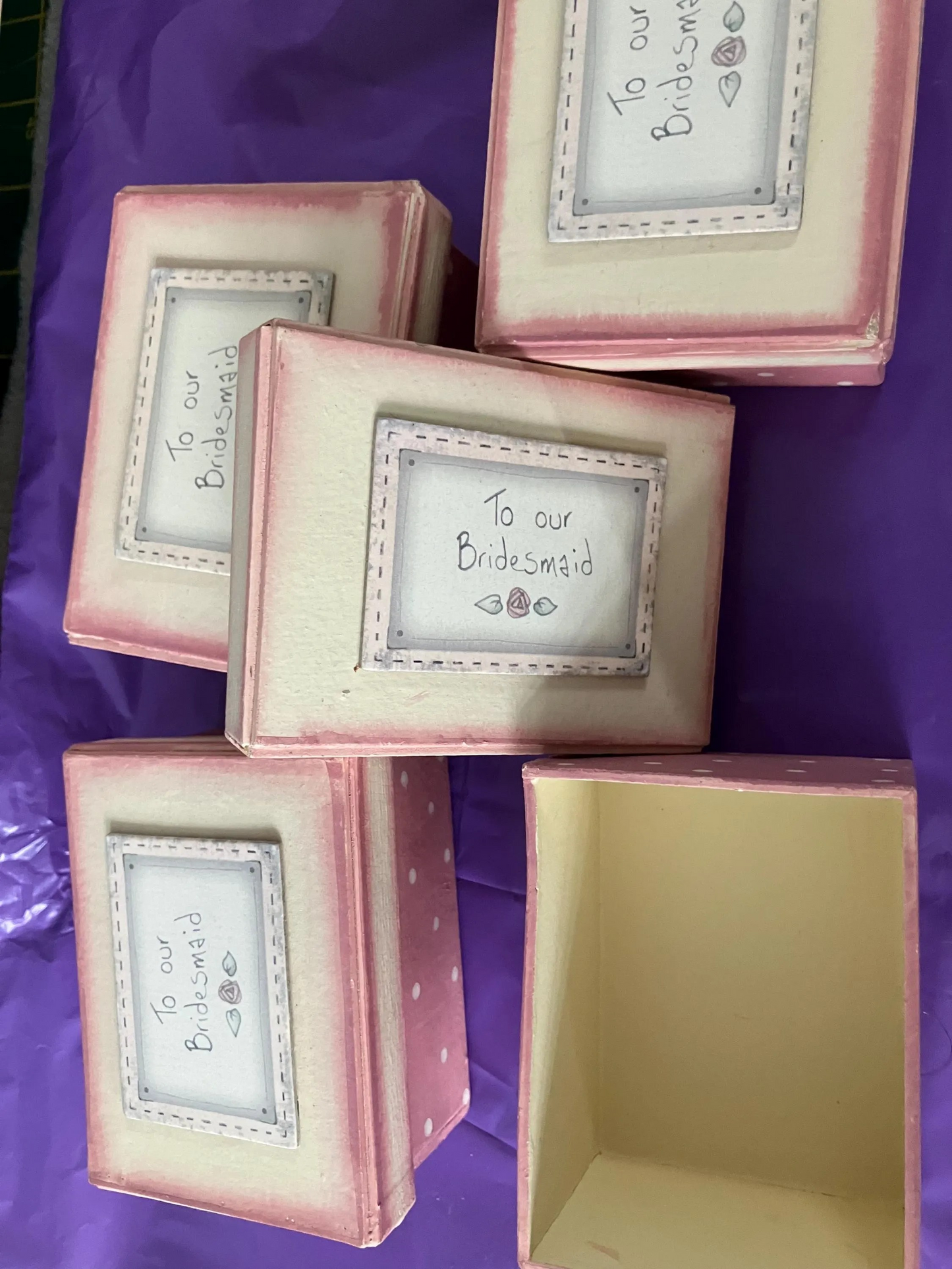 Beautiful Bridesmaids gift boxes x 4