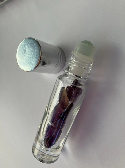 Amethyst fillable roll on bottles (ready to be filled with oils)