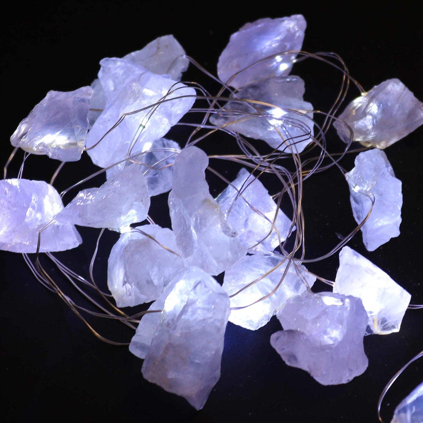 Raw Crystal Clear Quartz USB Fairy Lights