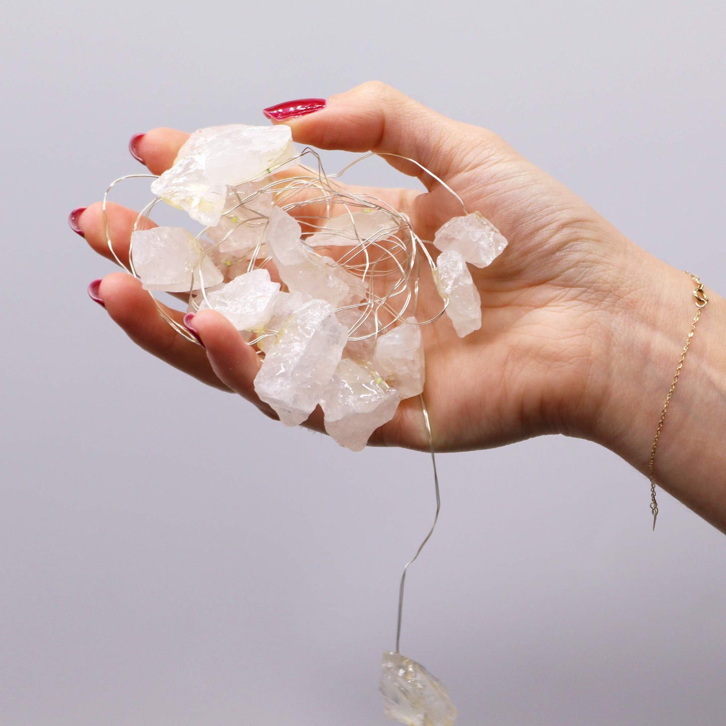 Raw Crystal Clear Quartz USB Fairy Lights