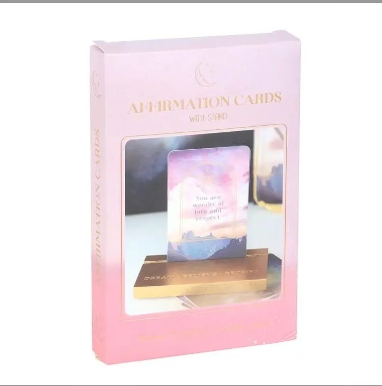 Luna Moth / Ethereal Affirmation cards with wooden stand