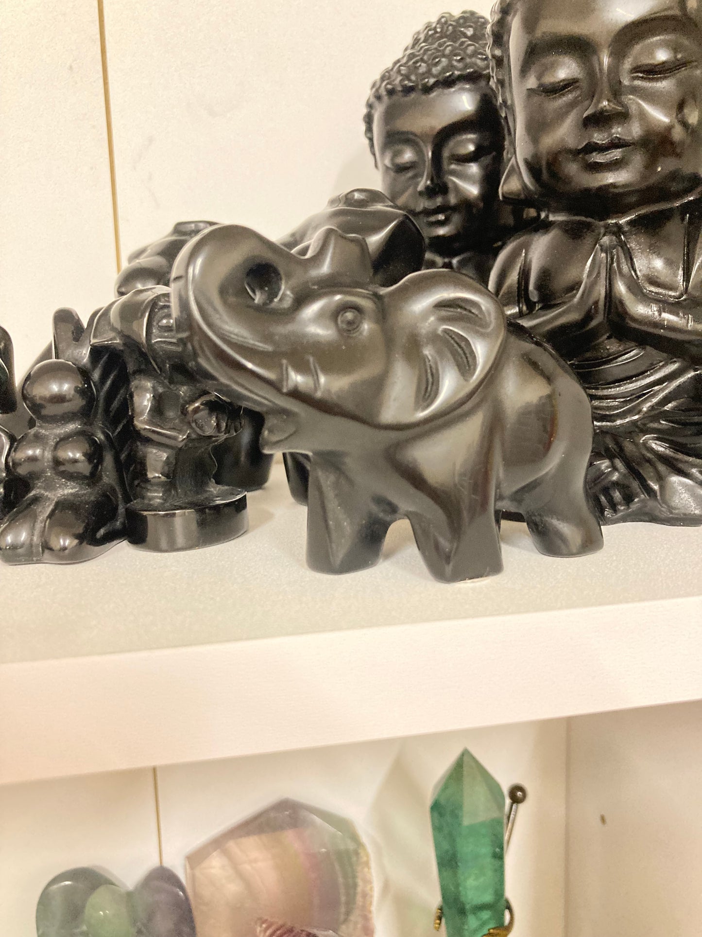 Obsidian Elephant carving