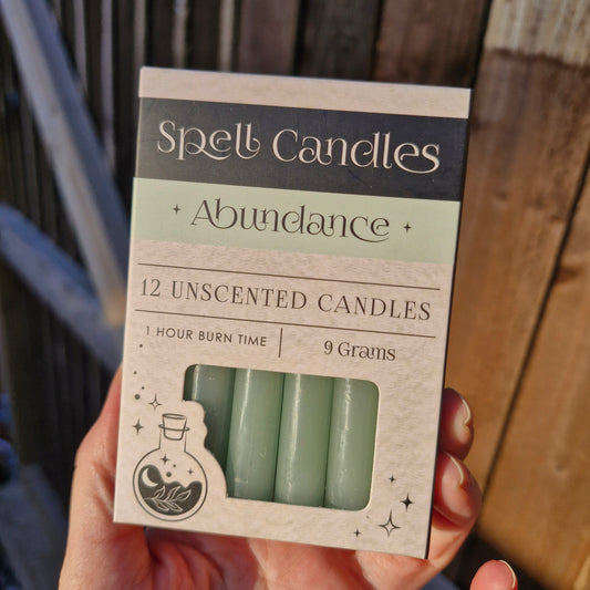 Abundance green/sage spell candles