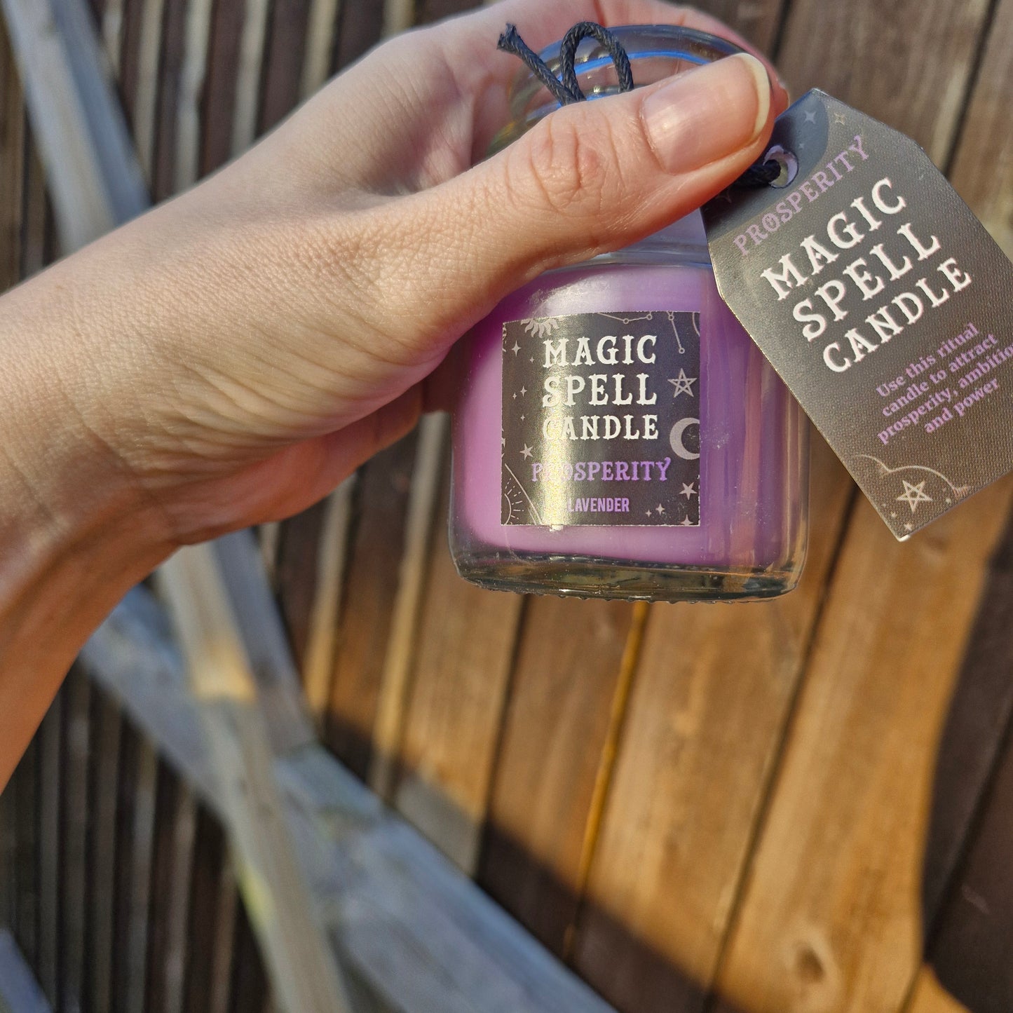 Prosperity (lavender) scented jar spell candle