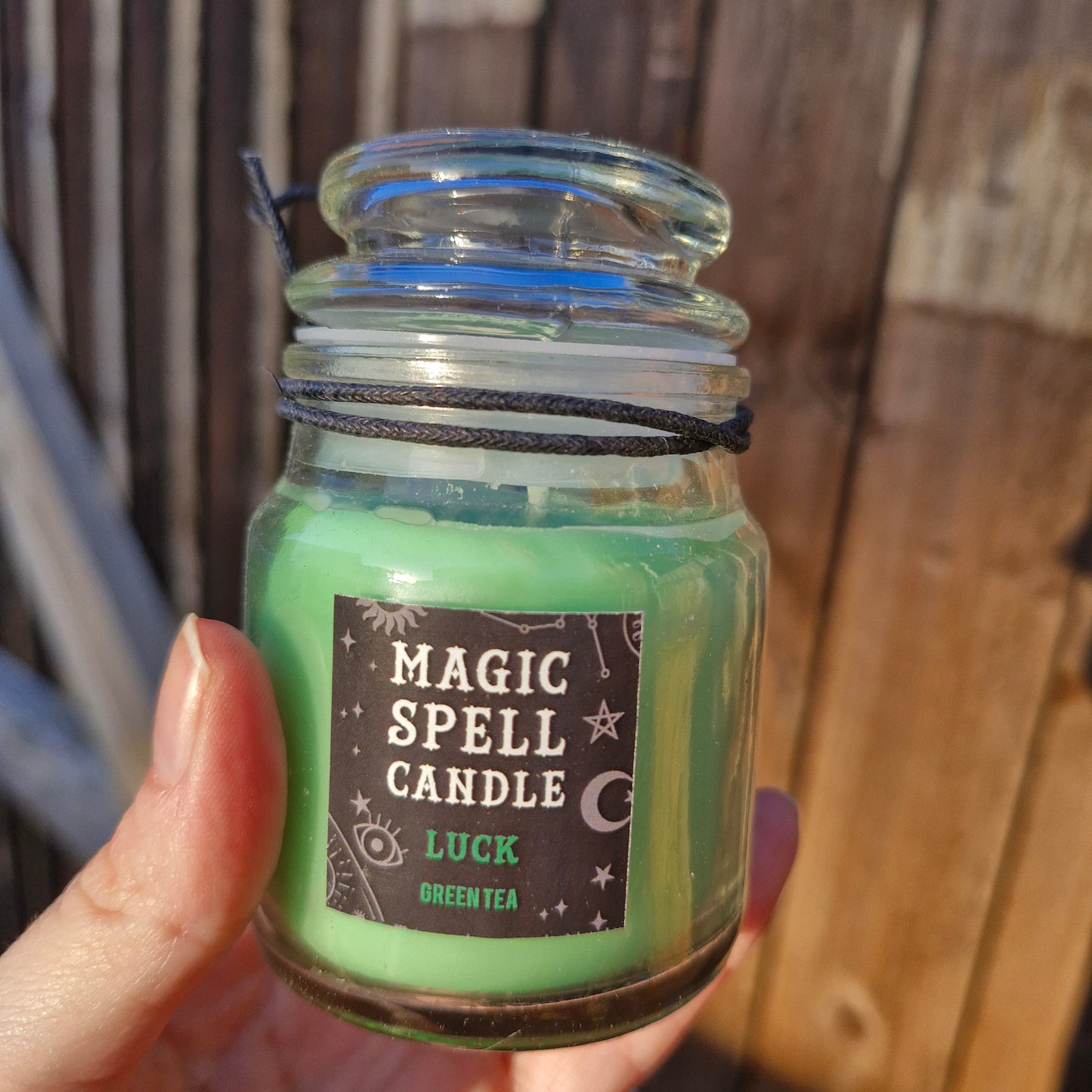 Luck (green tea) scented jar spell candle