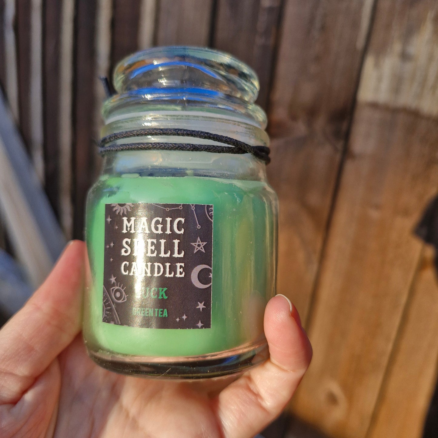 Luck (green tea) scented jar spell candle