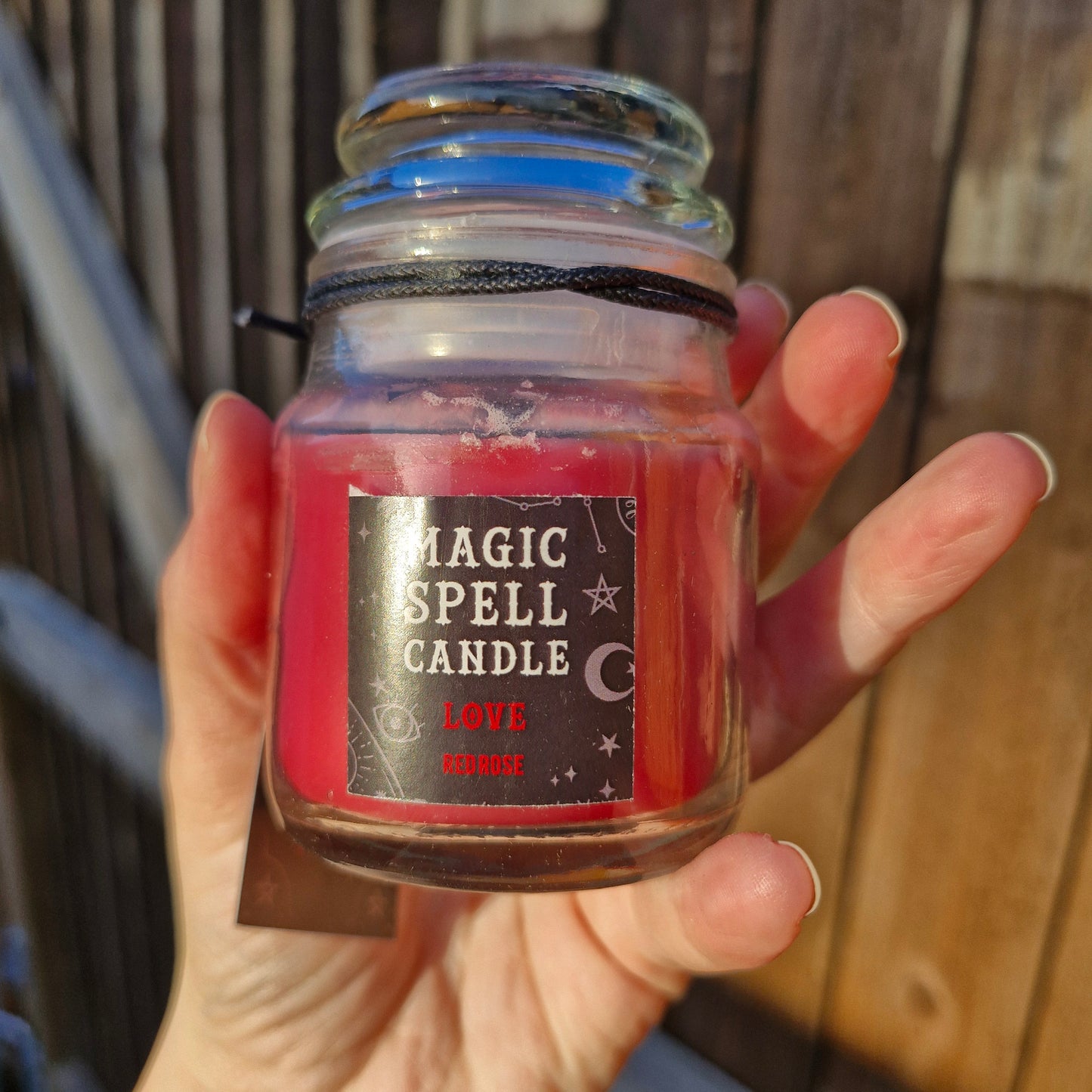 Love (rose) scented jar spell candle