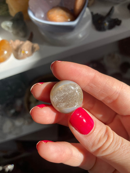 Mini agate druzy sphere