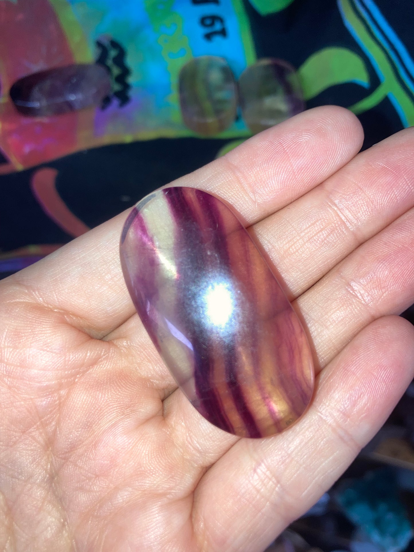 Candy fluorite palm stones