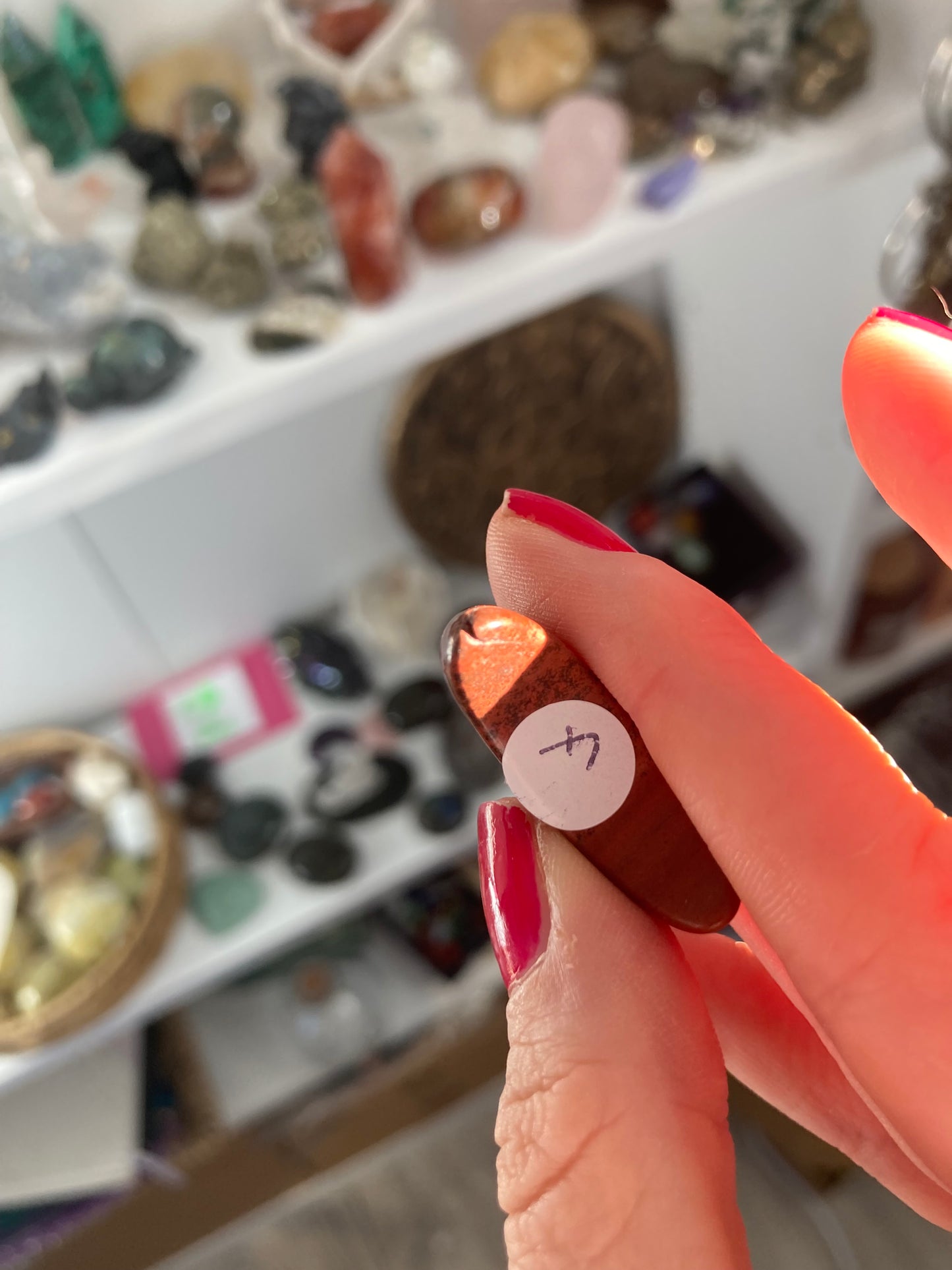 Red Jasper mini moon carving