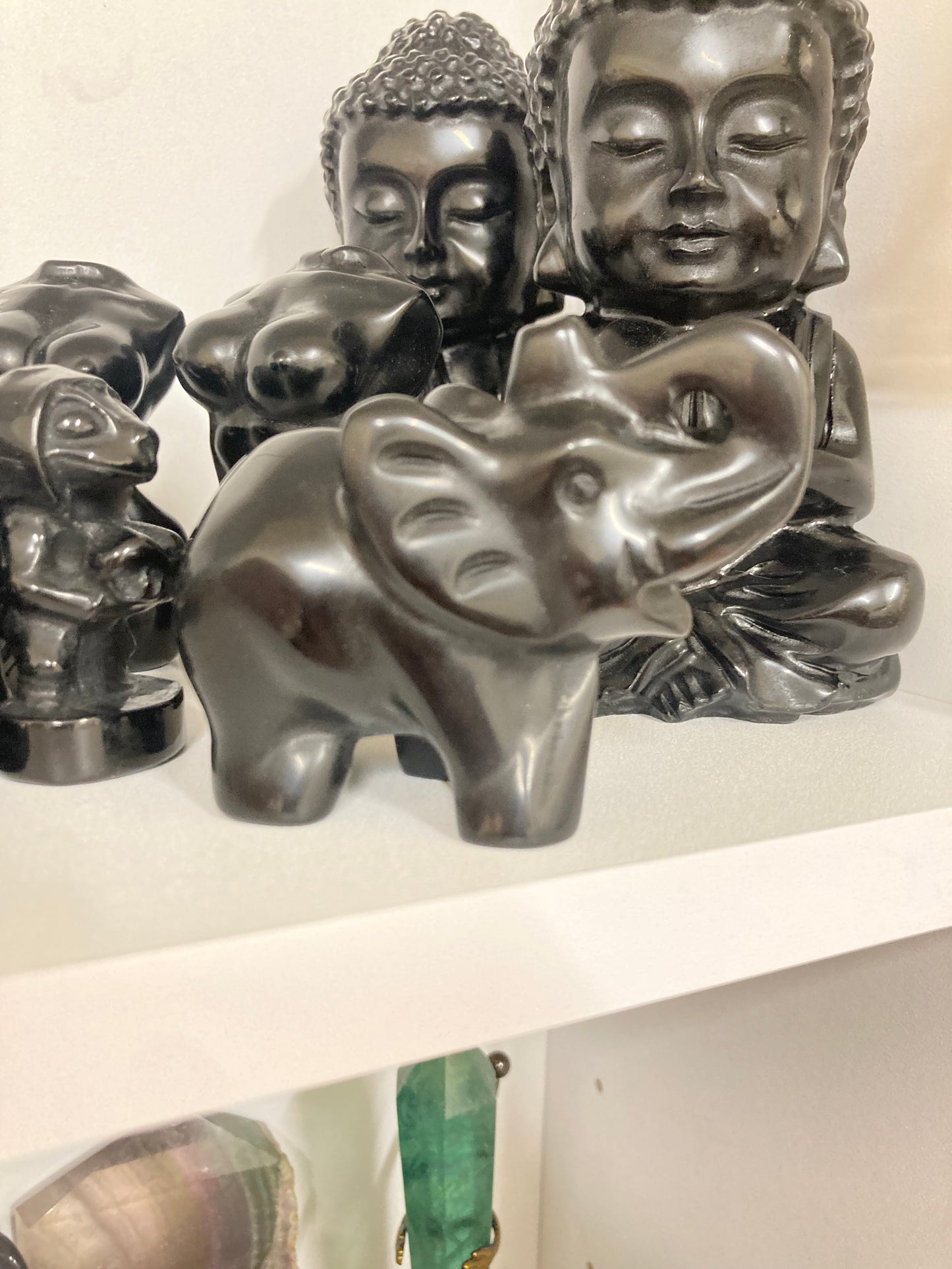 Obsidian Elephant carving