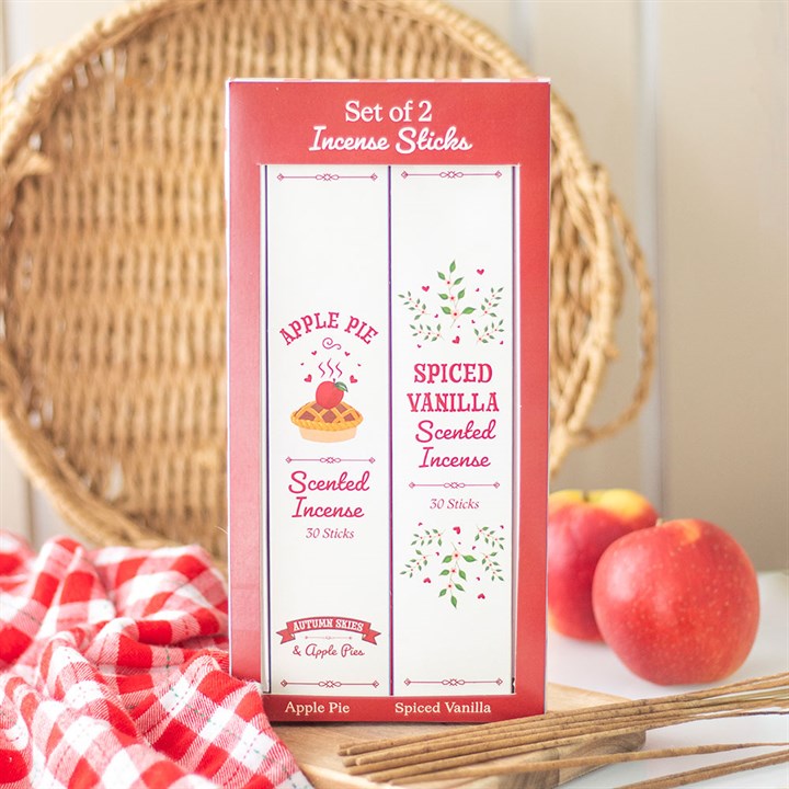 Set of 2 Apple Pie and Spiced Vanilla incense pack bundle