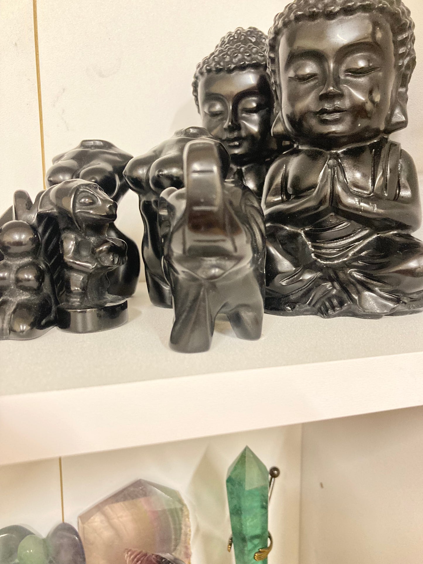 Obsidian Elephant carving