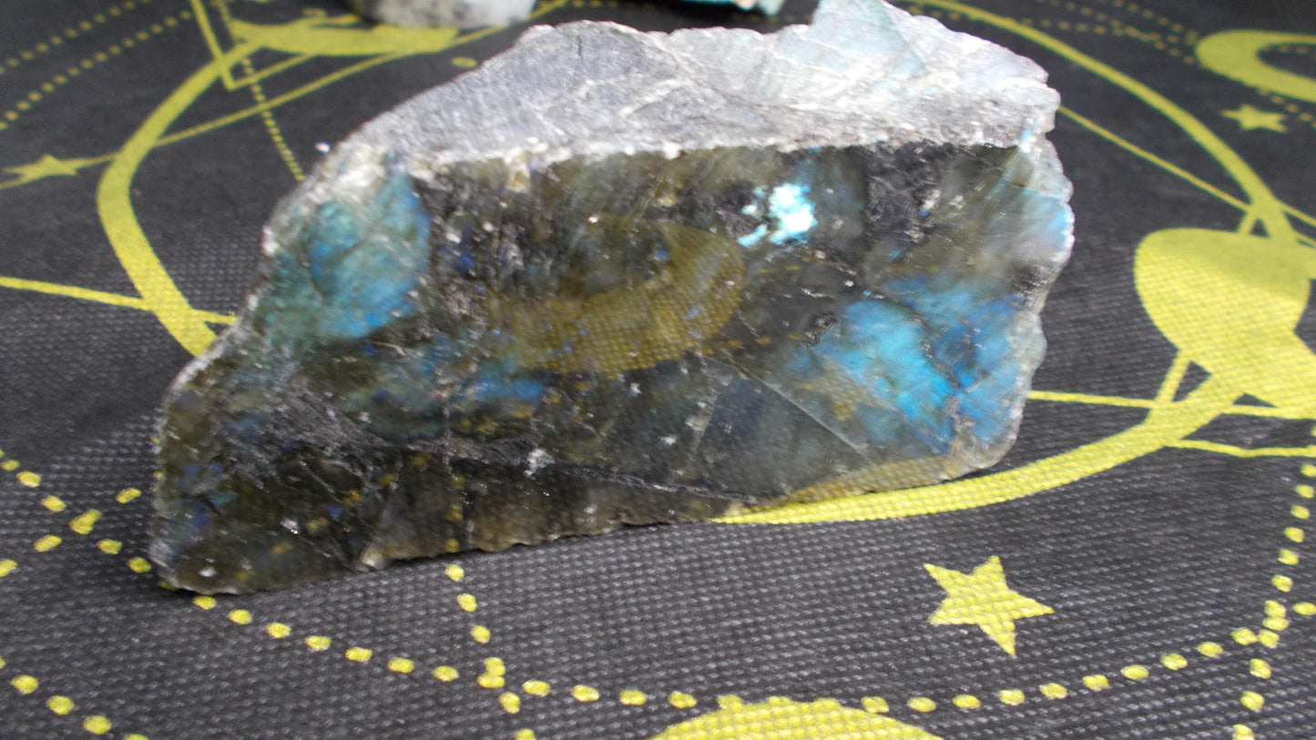 Half polished labradorite