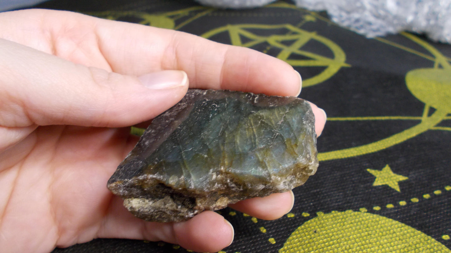 Half polished labradorite