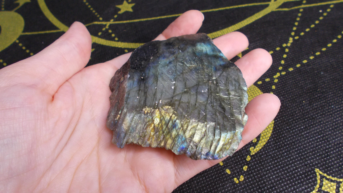 Half polished labradorite