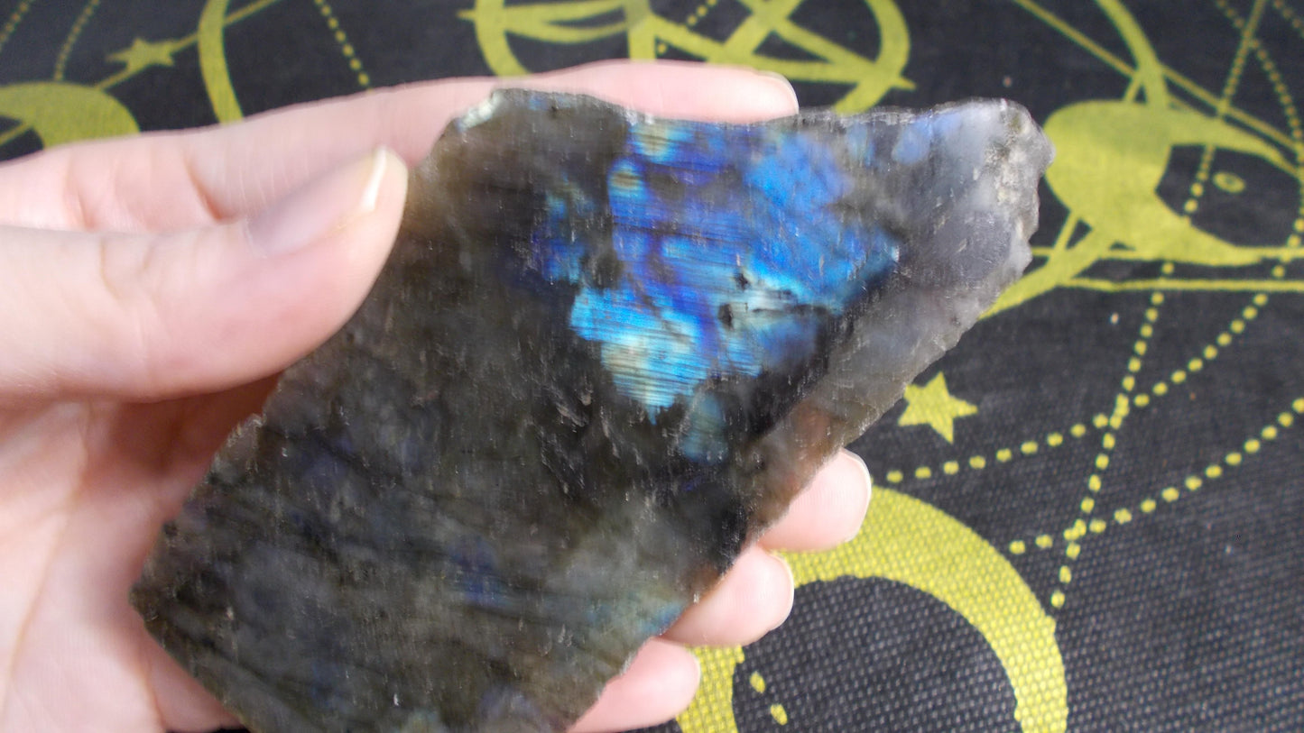 Half polished labradorite