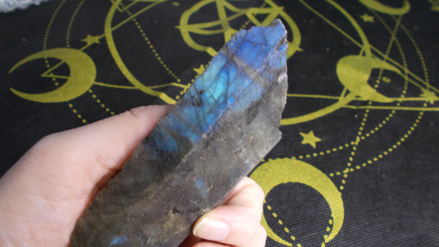 Half polished labradorite
