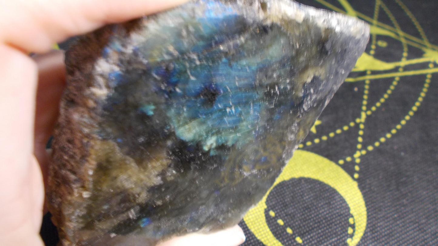 Half polished labradorite