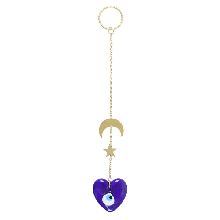 Evil Eye All Seeing Eye Glass Heart Hanging Decoration