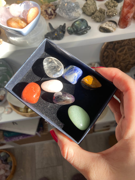 Chakra tumble stone boxed set