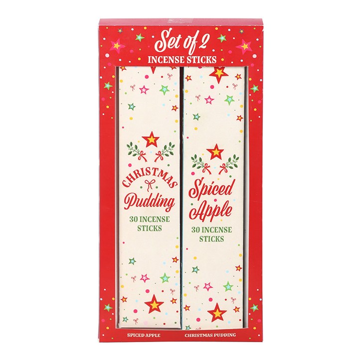 Set of 2 Christmas Pudding and Spiced Apple incense pack bundle