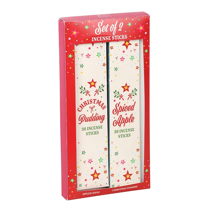 Set of 2 Christmas Pudding and Spiced Apple incense pack bundle