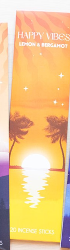 Happy Vibes Lemon and Bergamot incense sticks