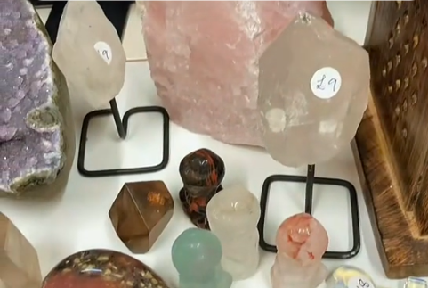 Clear Quartz point on stand